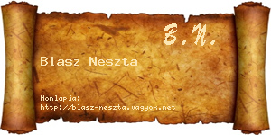 Blasz Neszta névjegykártya